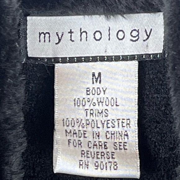 MYTHOLOGY Hippie 100% Wool Faux Fur Trim Vest Boho Hippie Large Scandinavia Knit - Picture 3 of 14